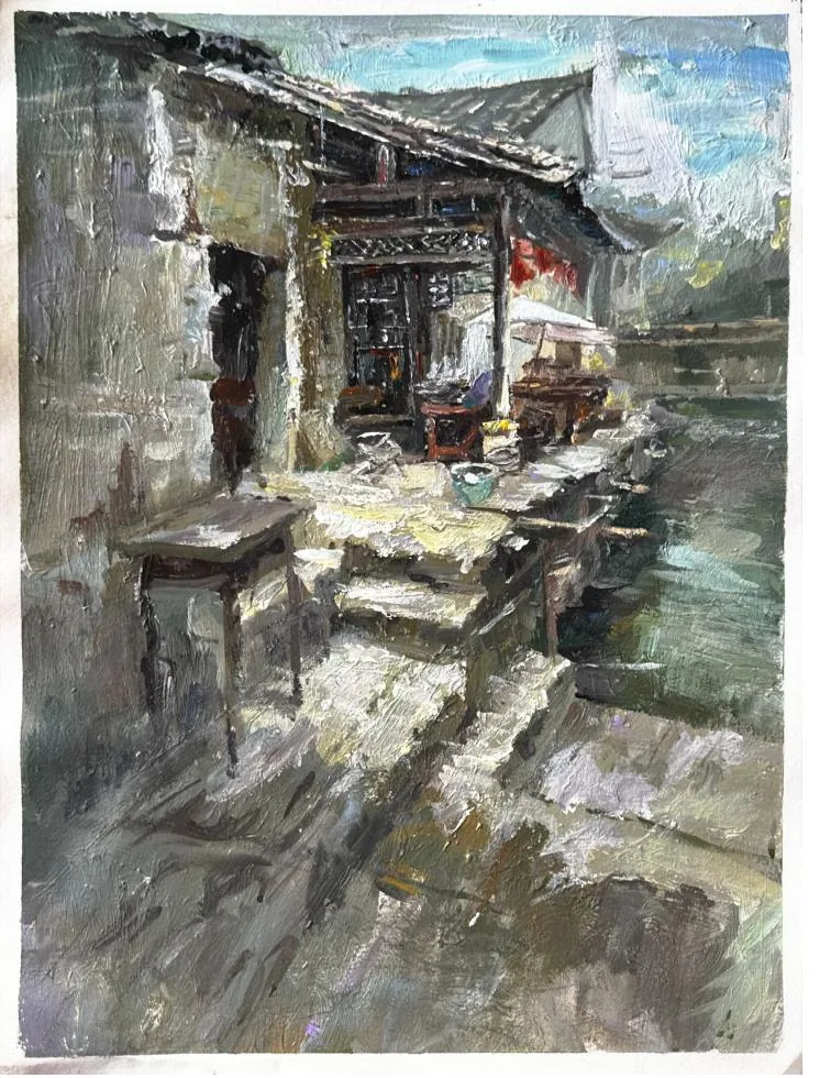 写生作品 · 古村
